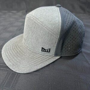 Melin Icon Hydro Trenches Hat Perforated Back Athletic Charcoal and Black - NWOT